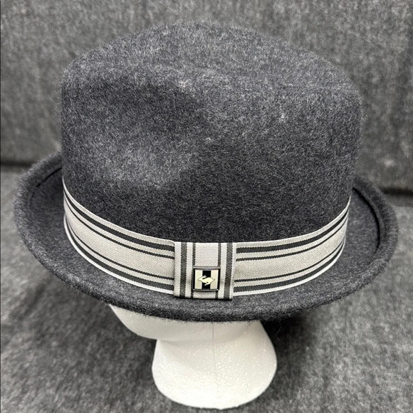 Peter Grimm Charcoal Fedora with Striped Accent - Picture 2 of 8